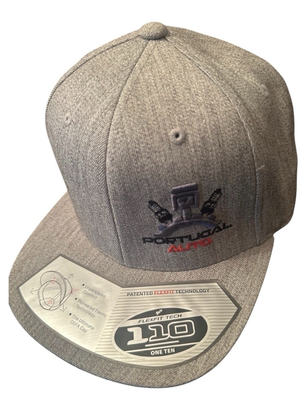 PORTUGAL AUTO BASEBALL CAP GREY W/ EMBROIDERED LOGO UNISEX